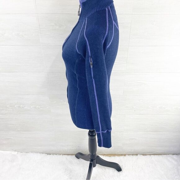 Athleta Giant Slalom Full Zipper Embroidered Back Wool Blend Sweater Jacket - Picture 7 of 10